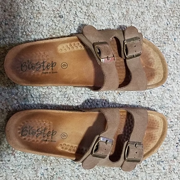 red and white striped shoes